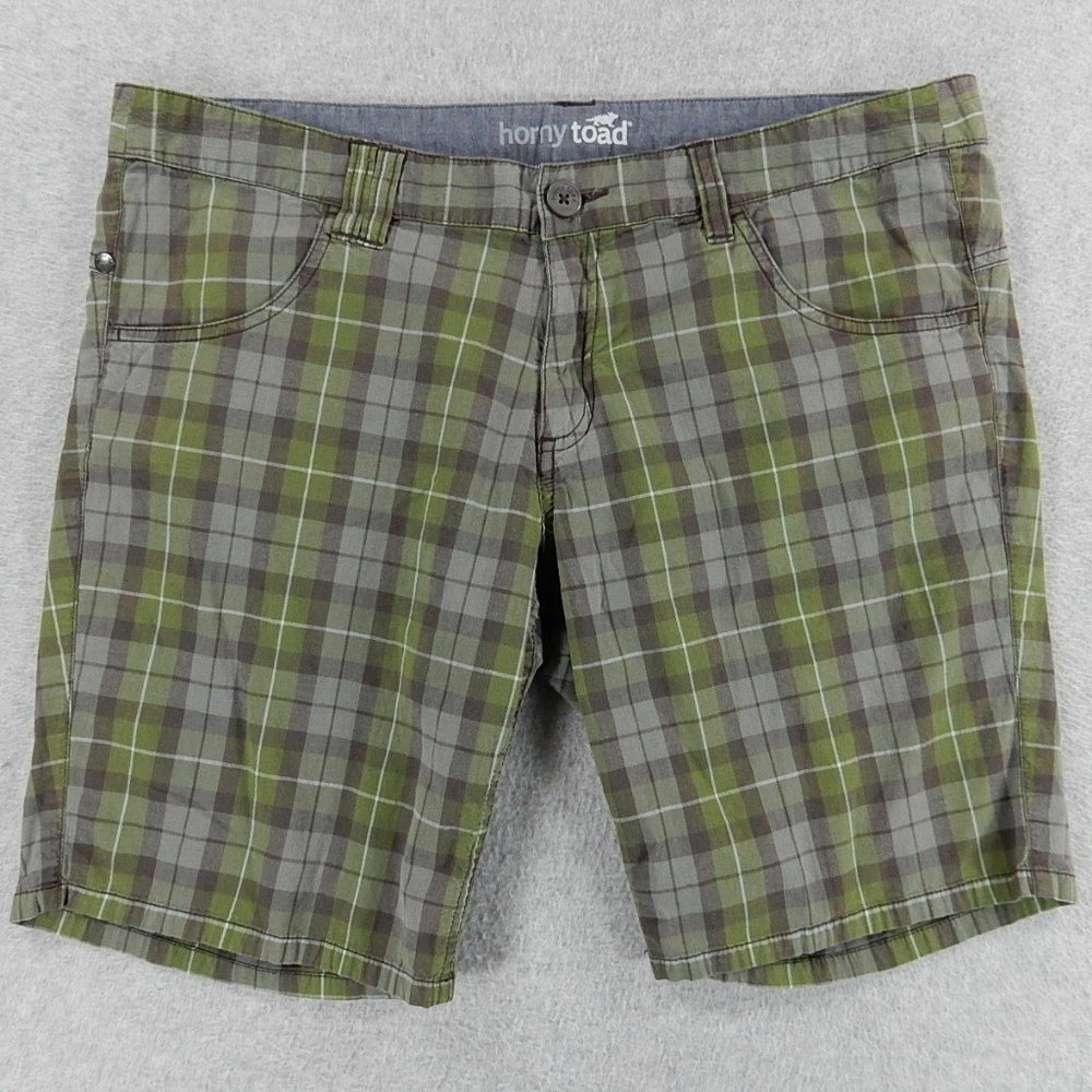 Horn Toad Cotton Blend Plaid Shorts